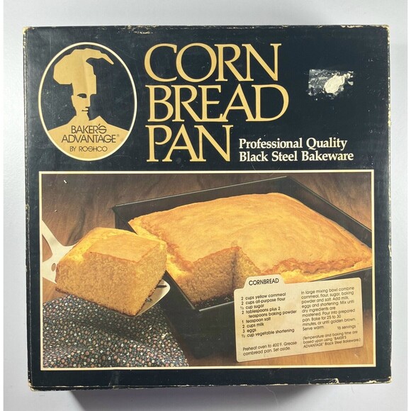 Vtg Corn Bread Pan Bakers Advantage Roshco USA Professional Steel 9.5 x 9.5 GUC - Picture 1 of 7